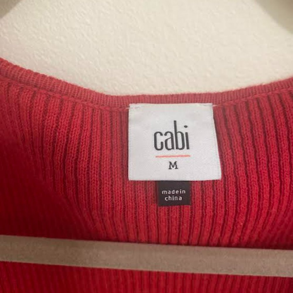 CAbi Cabaret Red Sweater with Tie-Belt - Picture 2 of 3